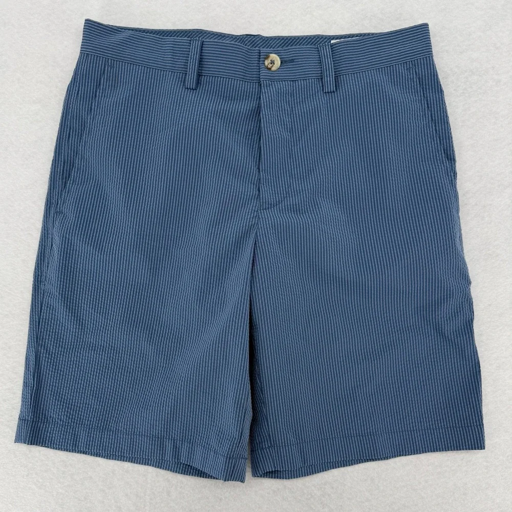 Southern Tide Mens Blue White Striped Seersucker Shorts Size 30 Casual Summer‎